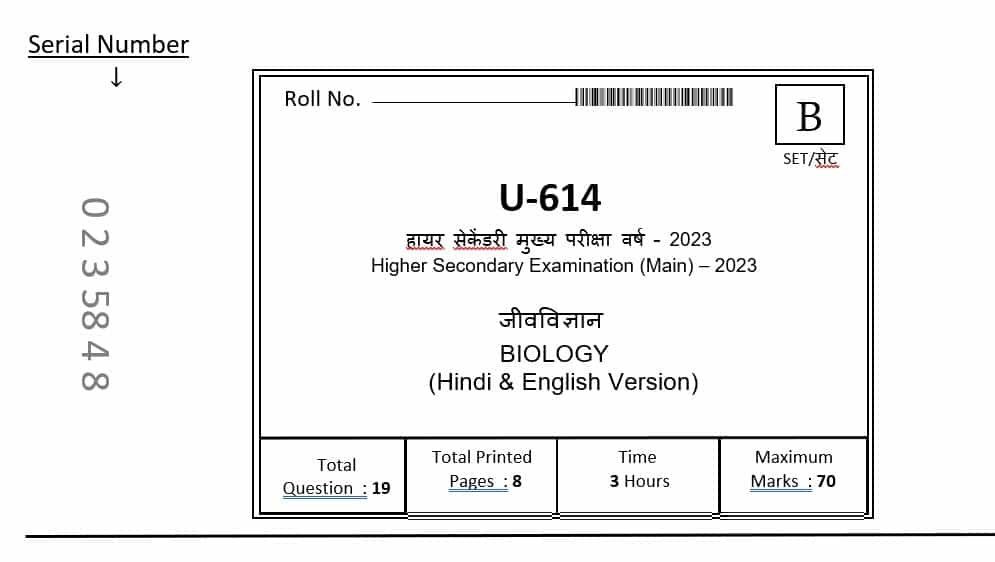 Mp Board Class 12th Biology SET B Paper 2023