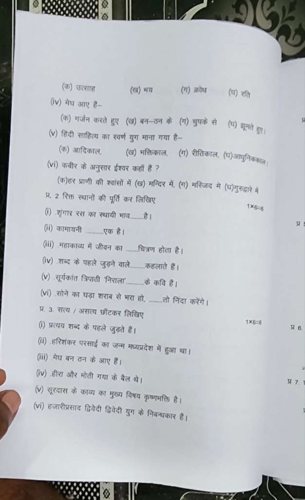 class 9th hindi trimasik viral paper 2024