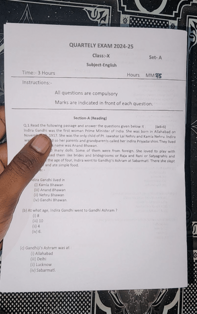 class 10th English trimasik viral paper 2024