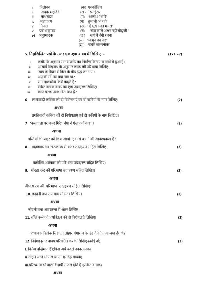 class 11th set D hindi varsik viral paper 2025