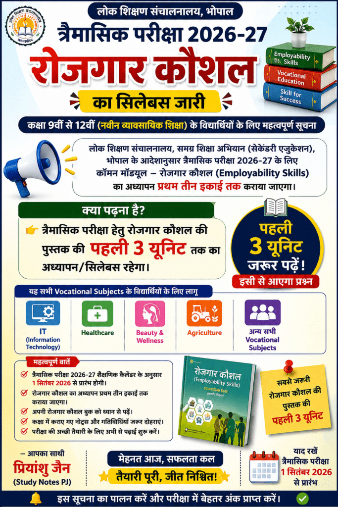 त्रैमासिक परीक्षा 2026-27